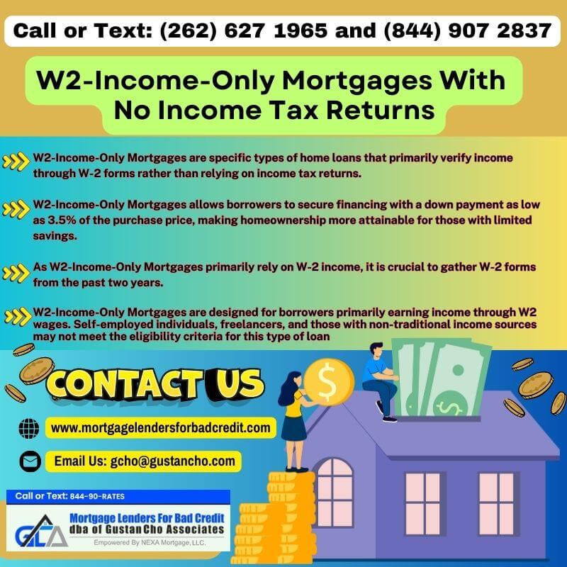 W2-Income-Only-Mortgages-With-No-Income-Tax-Returns